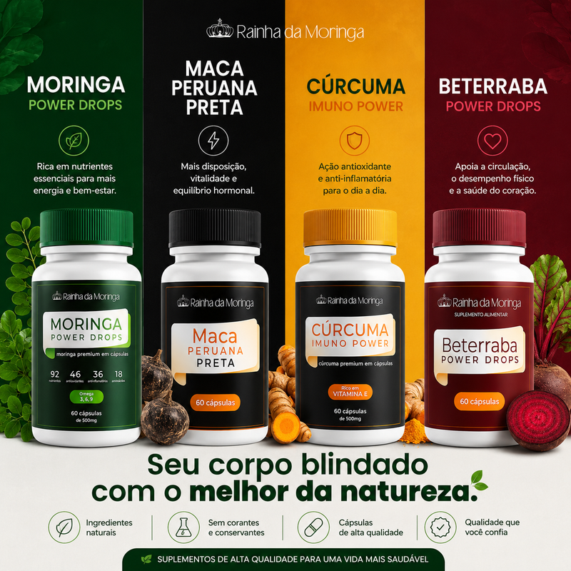 Kit MMCB – Moringa, Maca Peruana, Cúrcuma e Beterraba *Mais Vendido*