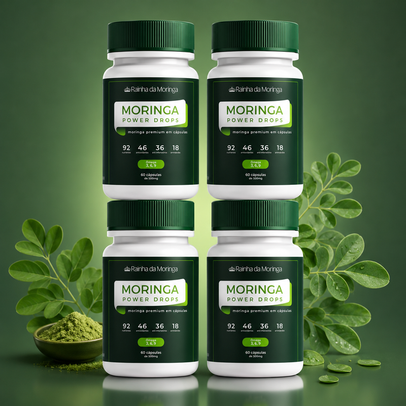 4 Potes de Moringa com 60 cápsulas cada (Popular)