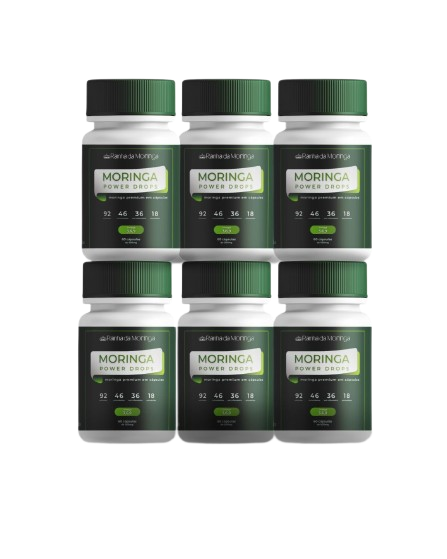 6 Potes de Moringa com 60 cápsulas cada