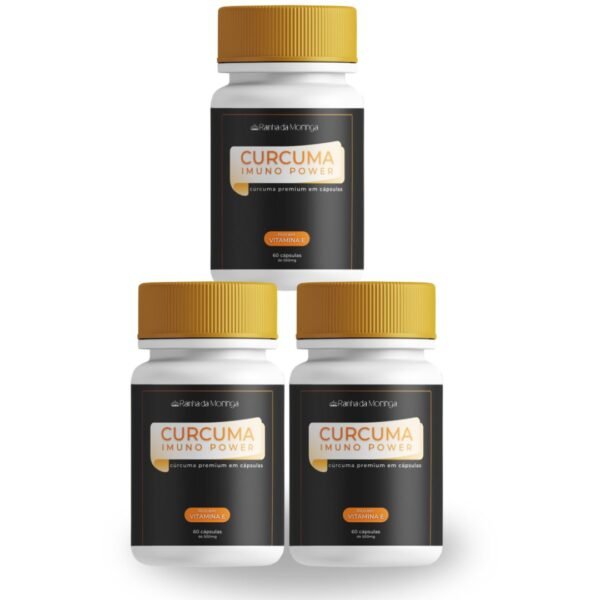 3 potes de cúrcuma com 60 cápsulas cada