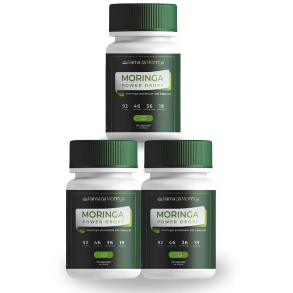 3 potes de moringa com 60 cápsulas cada
