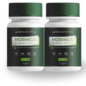 2 potes de moringa com 60 cápsulas cada