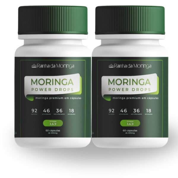 2 potes de moringa com 60 cápsulas cada