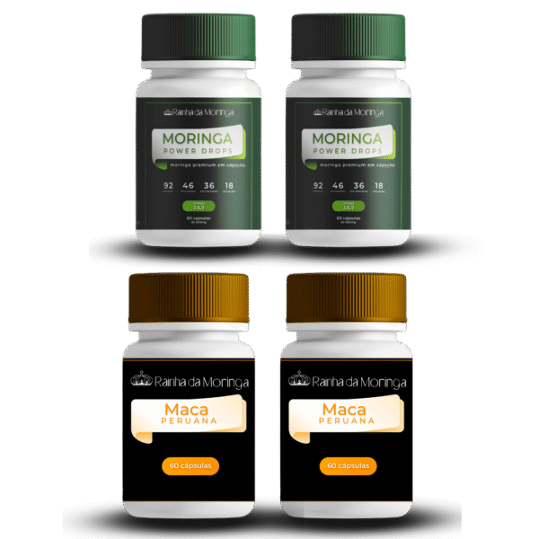 Kit 2 potes de moringa + 2 maca peruana